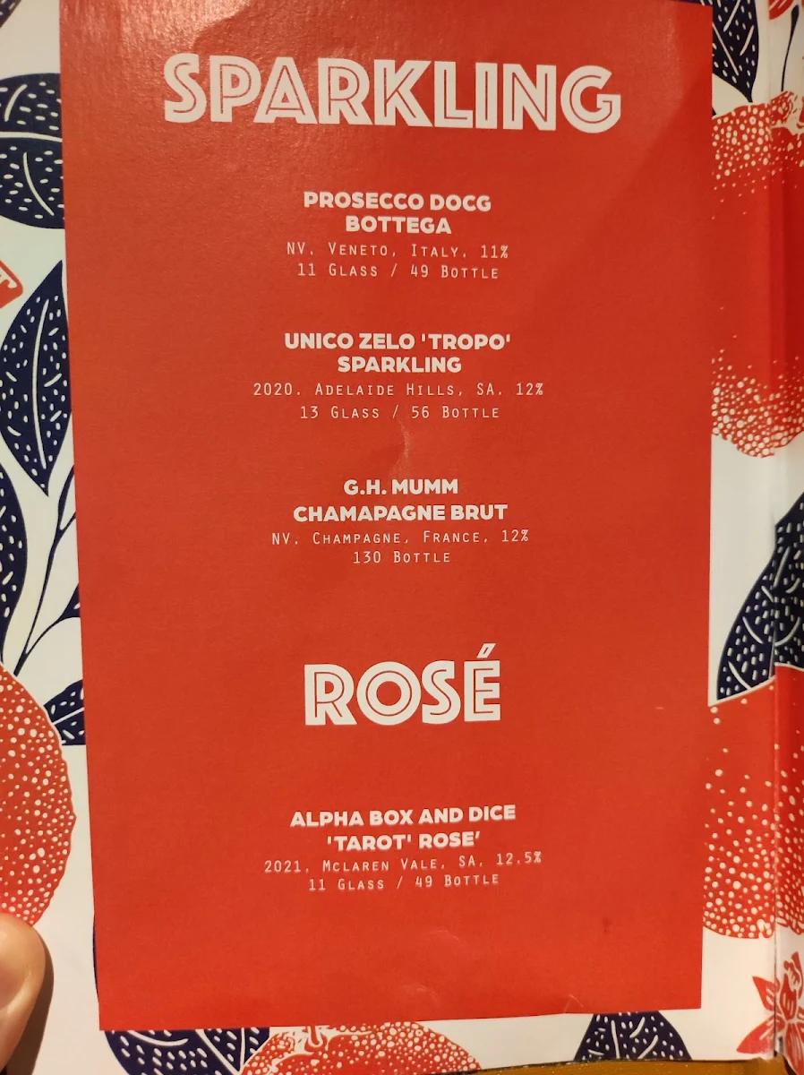 Menu, La Moka