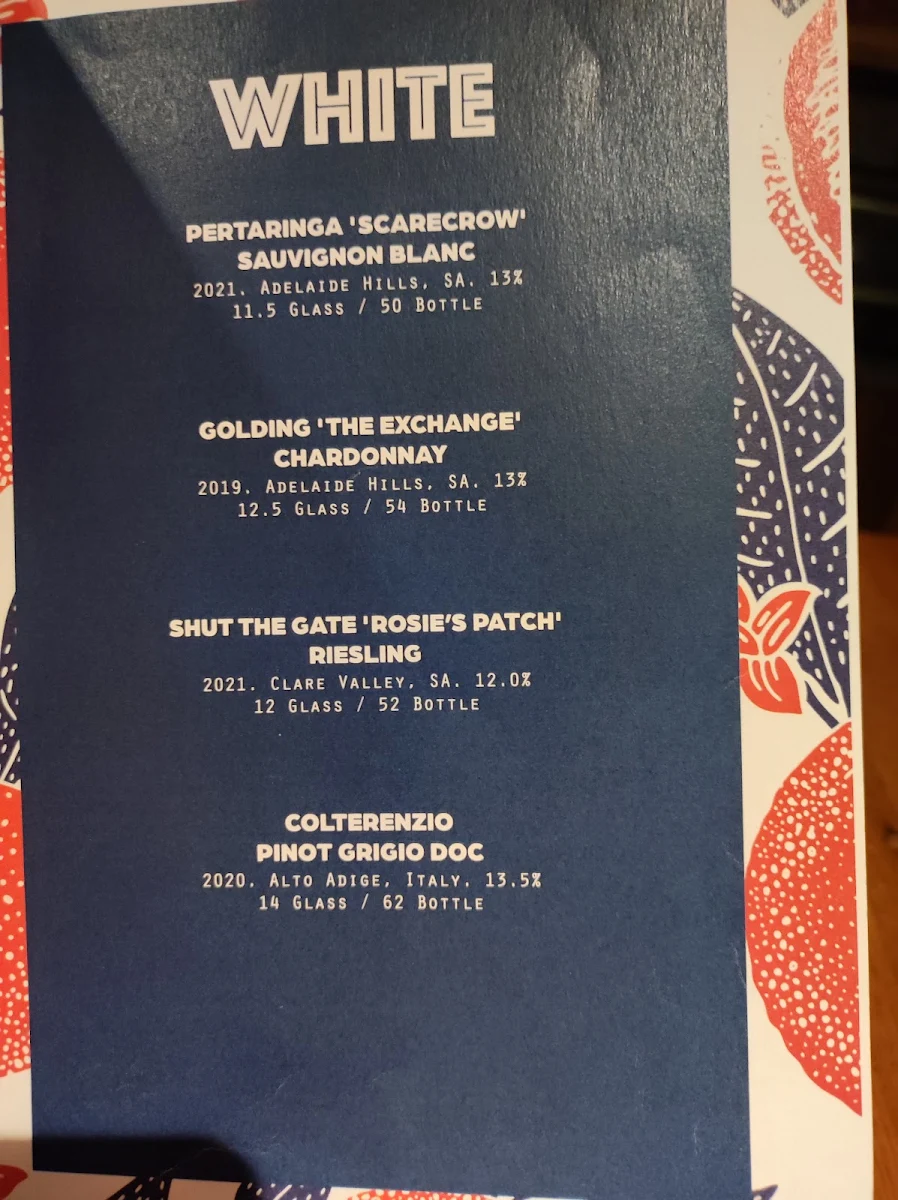 Menu, La Moka