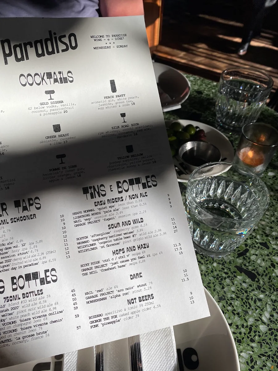 Menu, Si Paradiso