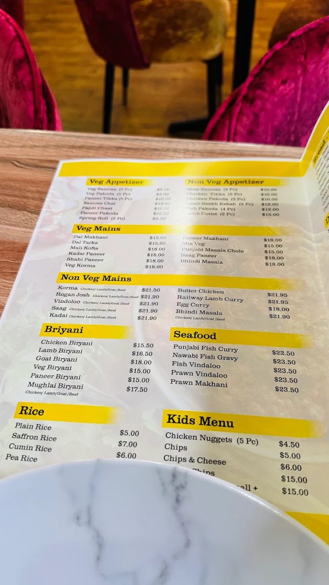 Menu, CURRY STATION