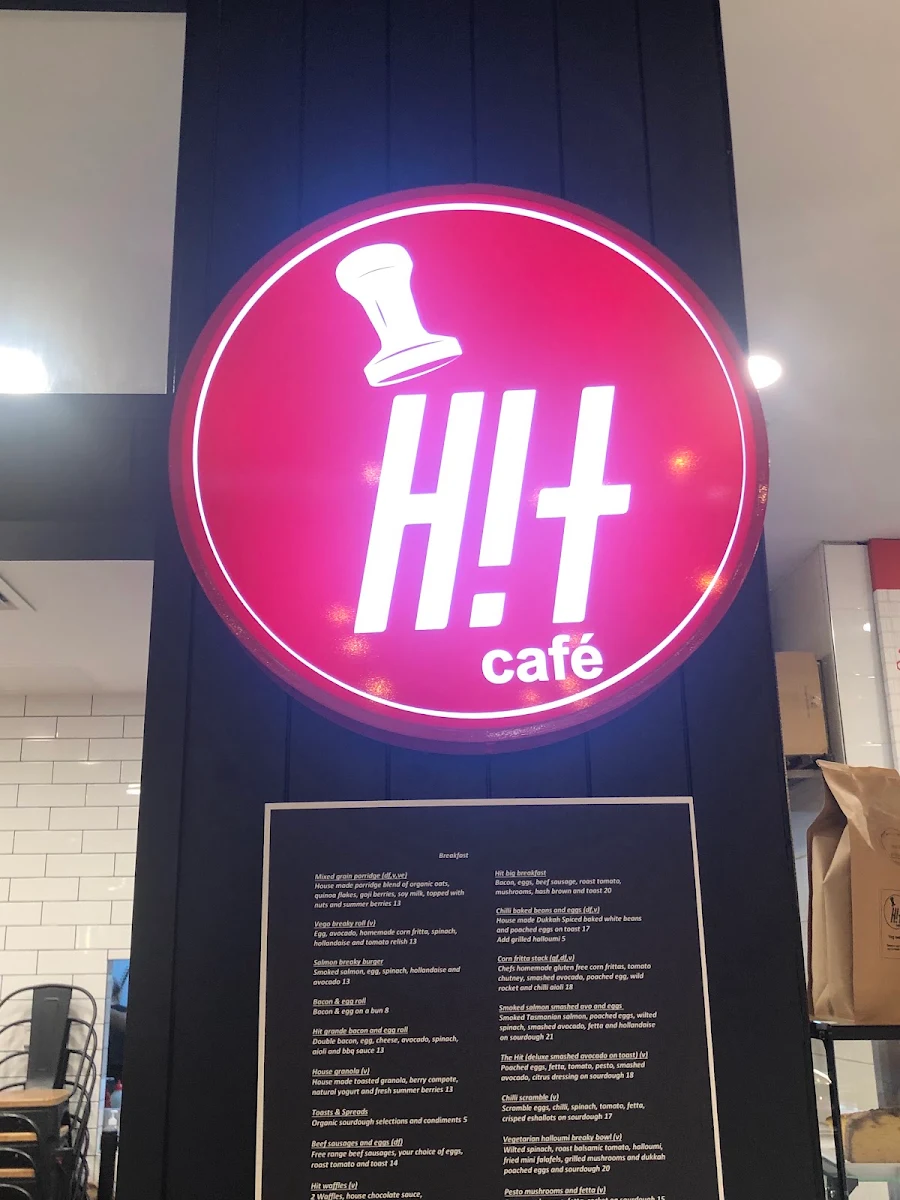 Menu, Hit Cafe Dee Why