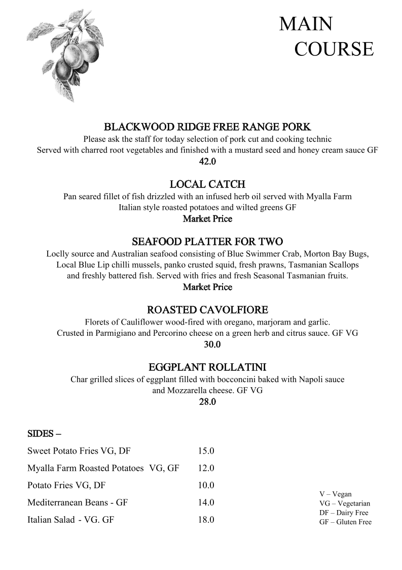 Menu, Applebys Mediterraneo Bar & Grill