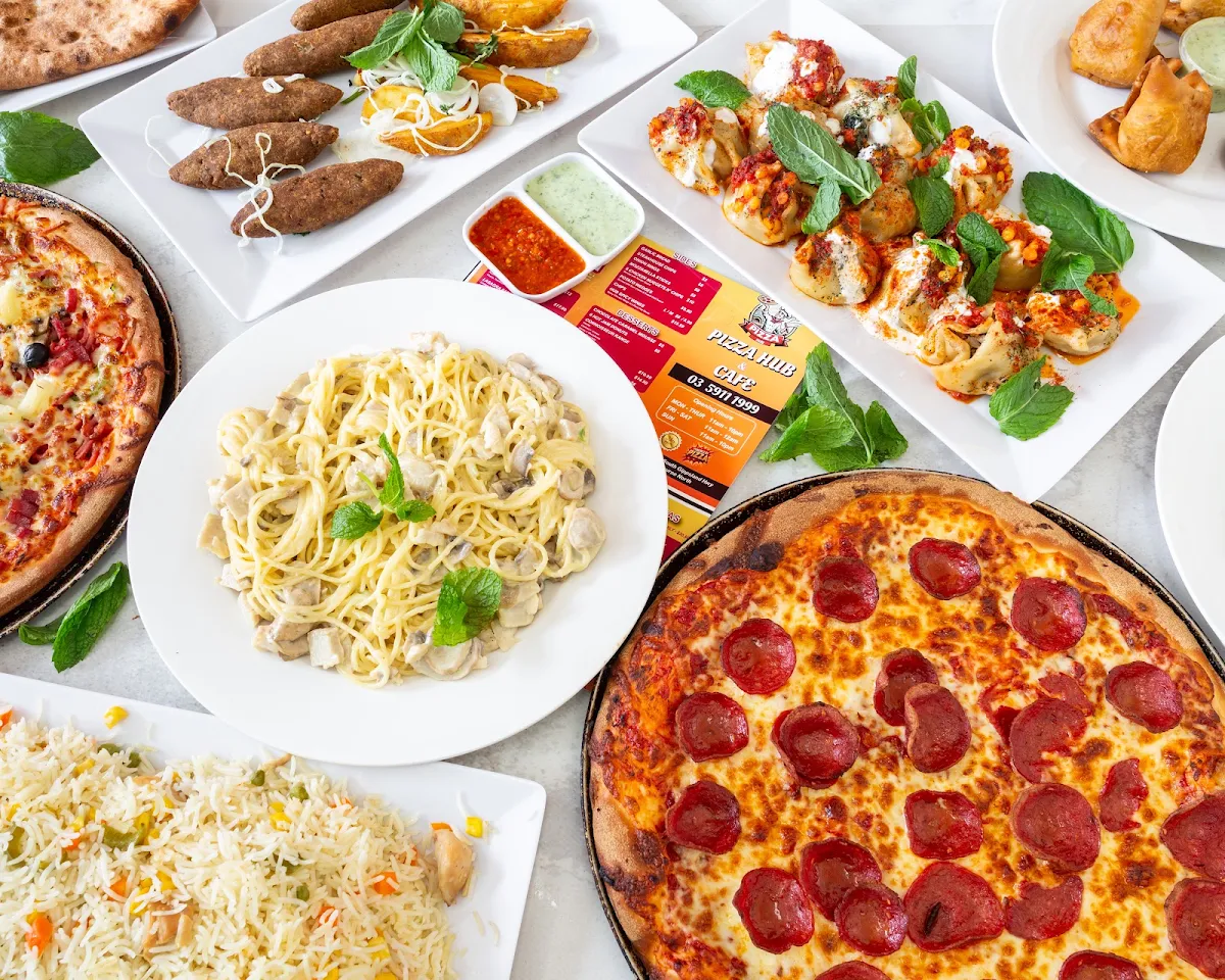 Menu, Pizza Hub& cafe