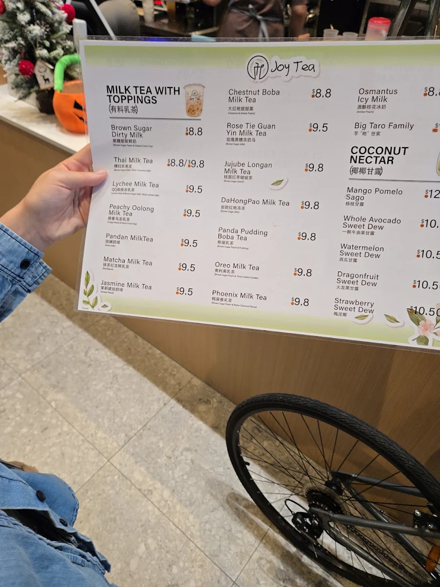 Menu, Joy Tea