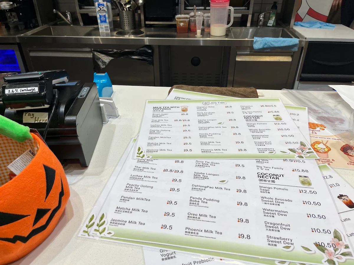 Menu, Joy Tea