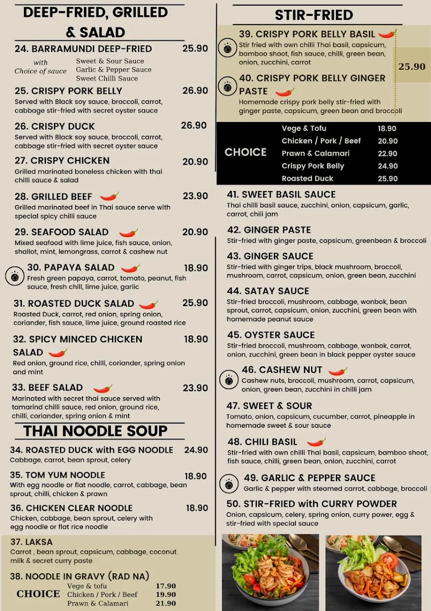 Menu, LITTLE BANGKOK BISTRO