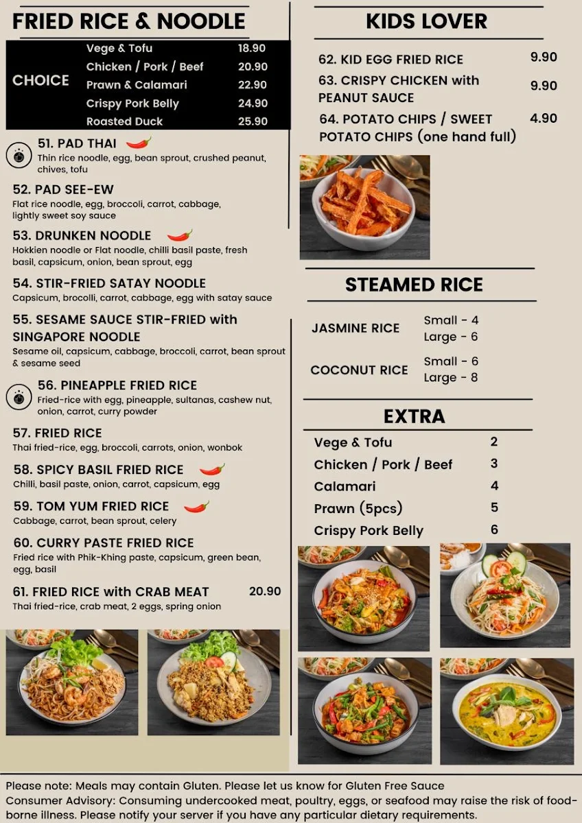 Menu, LITTLE BANGKOK BISTRO