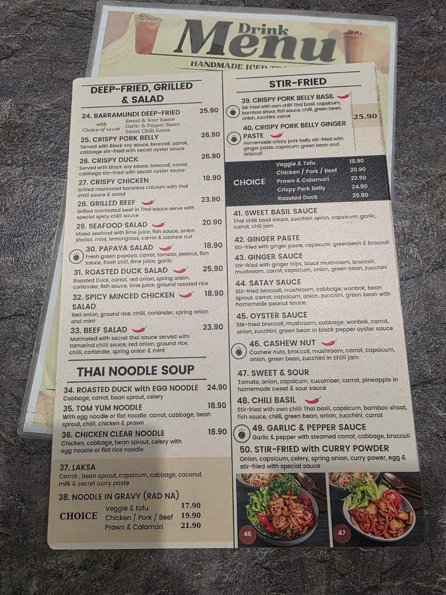 Menu, LITTLE BANGKOK BISTRO