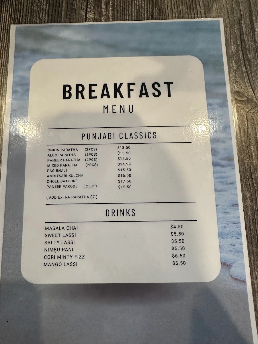 Menu, Chaap Junction