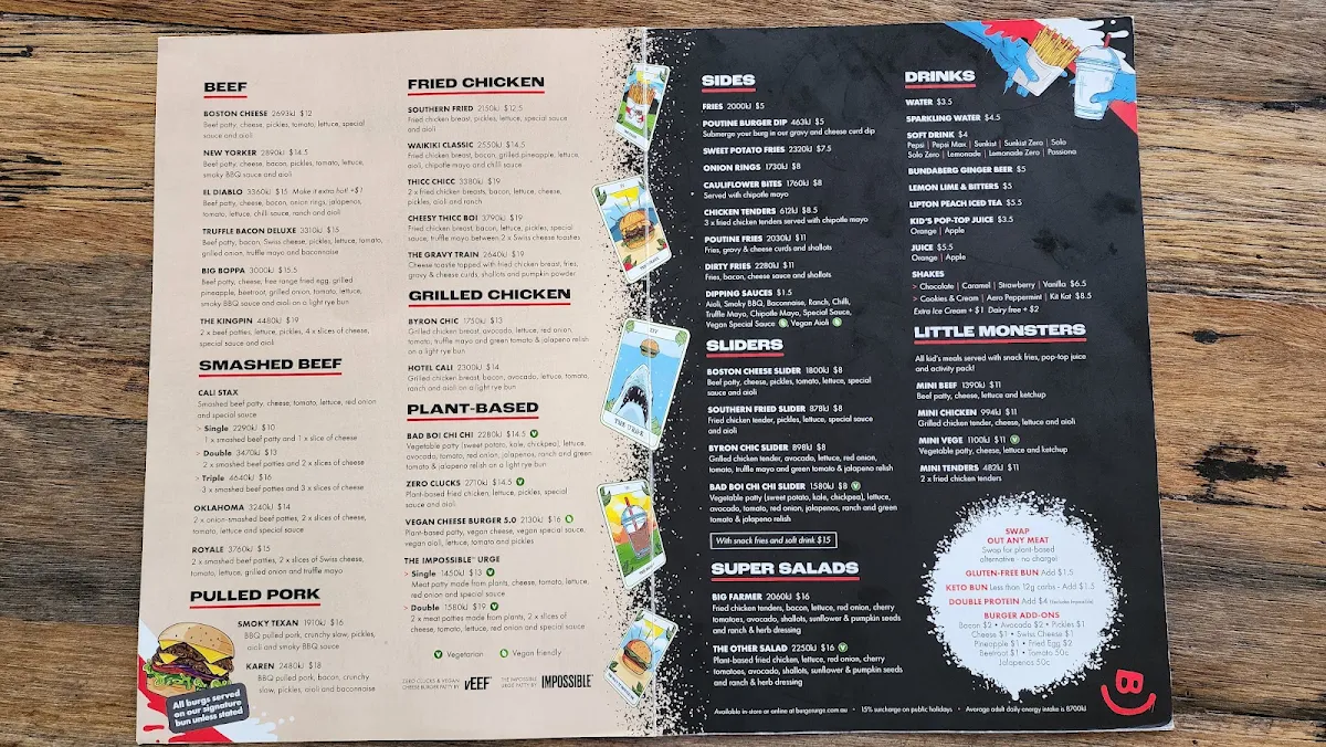 Menu, Burger Urge (Andergrove)