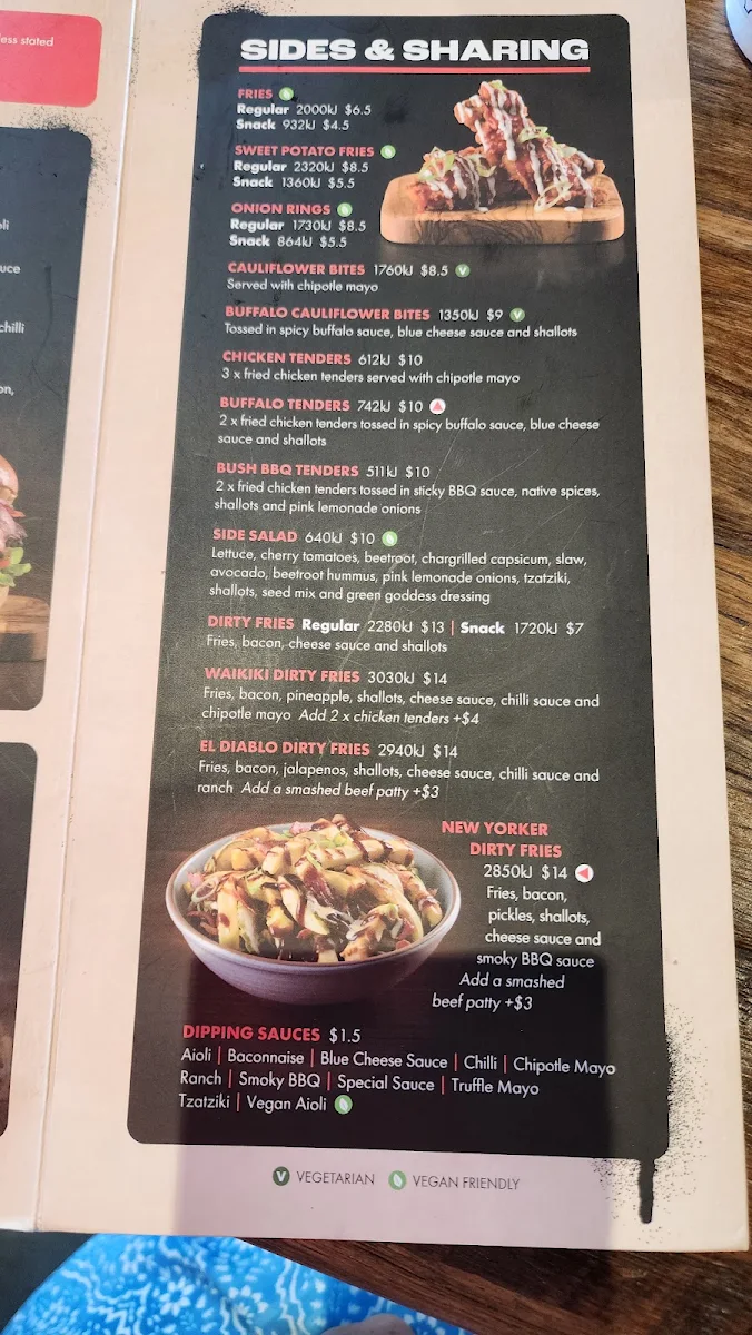 Menu, Burger Urge (Andergrove)