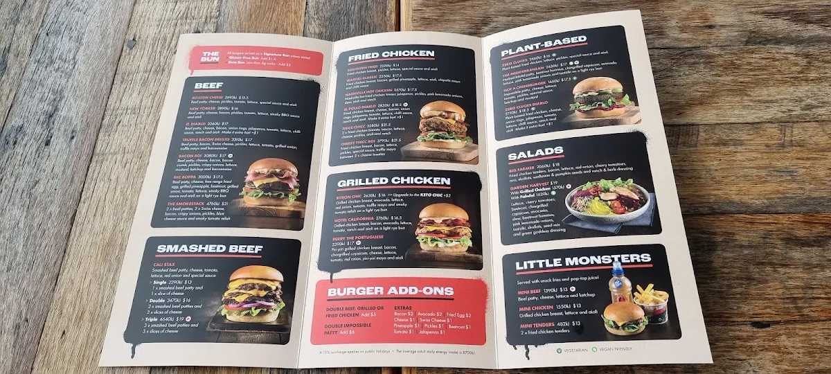Menu, Burger Urge (Andergrove)