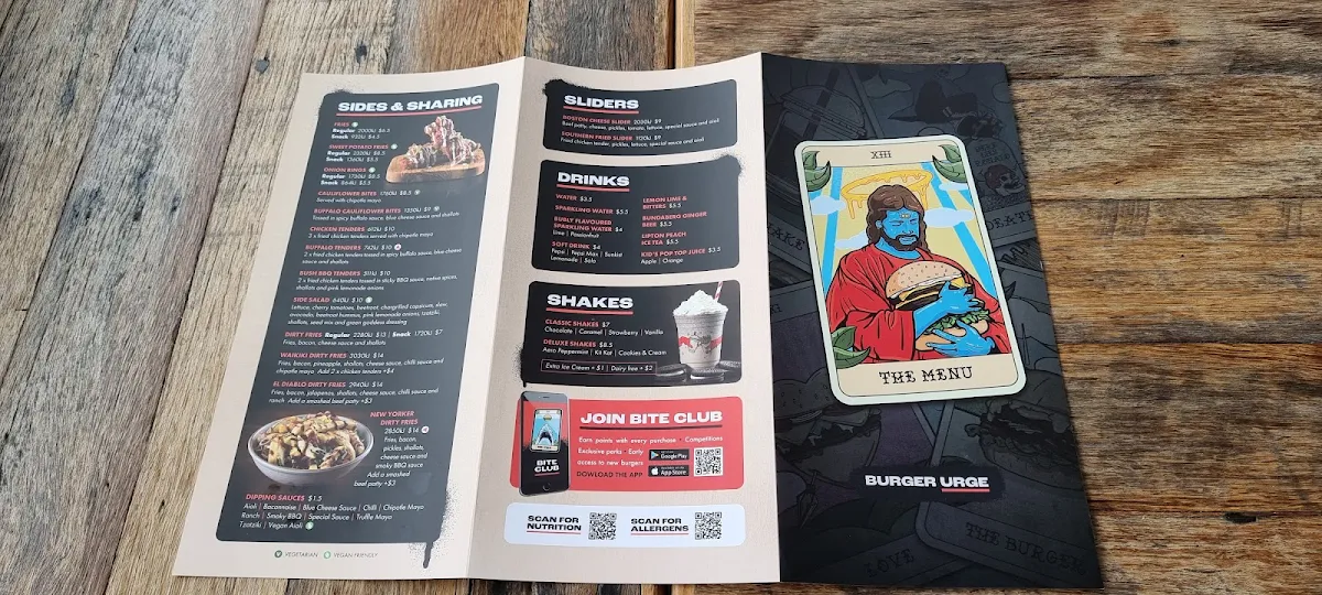 Menu, Burger Urge (Andergrove)