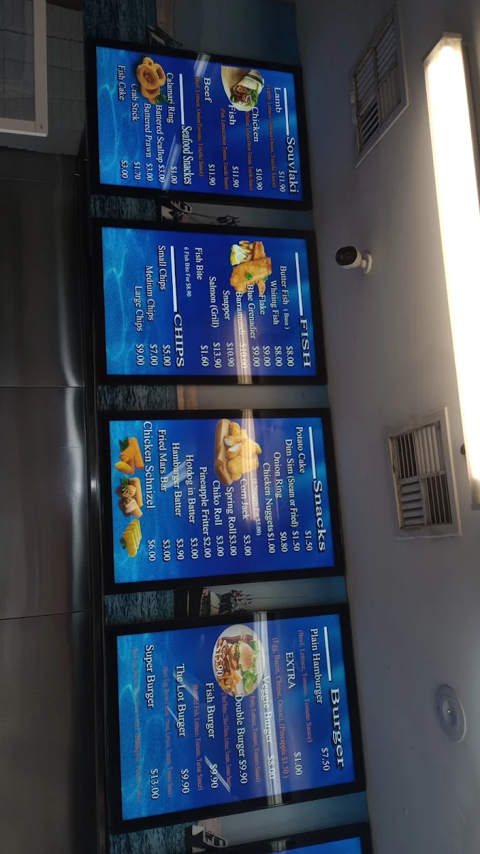 Menu, Watervale Fish & Chips Taylors