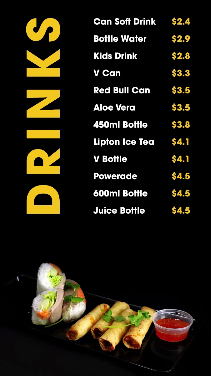 Menu, Pho Delight