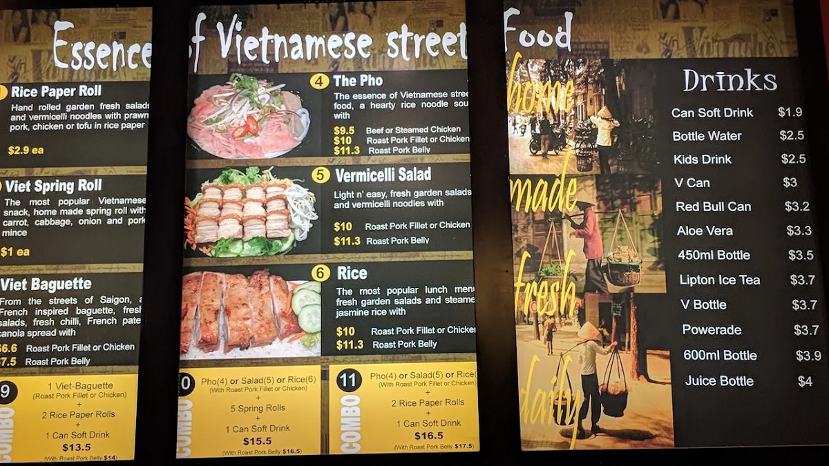 Menu, Pho Delight