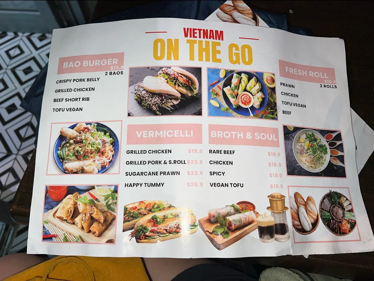 Menu, Mimi's Snack & Co