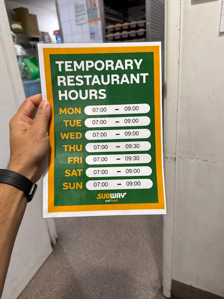 Menu, Subway