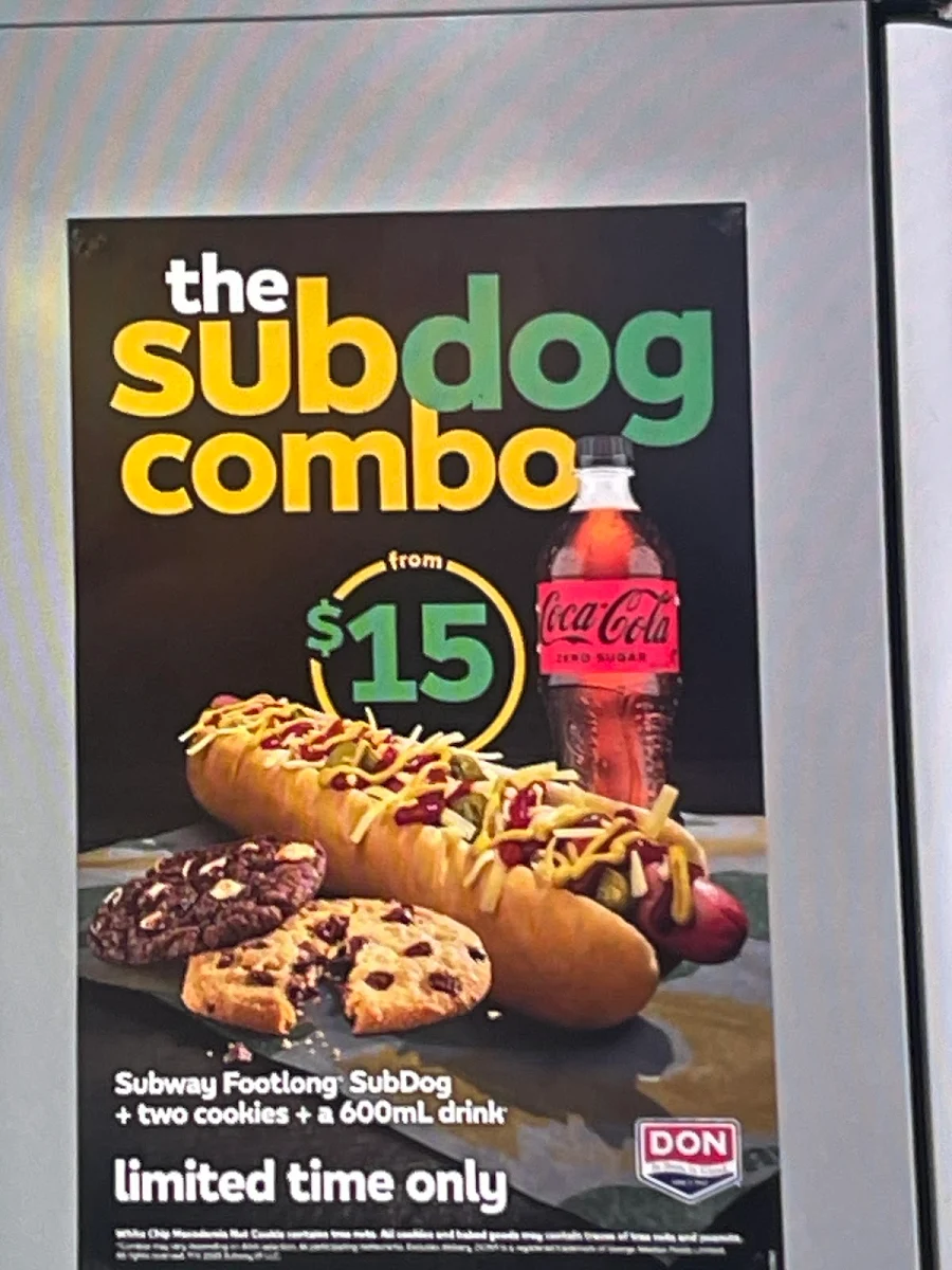 Menu, Subway
