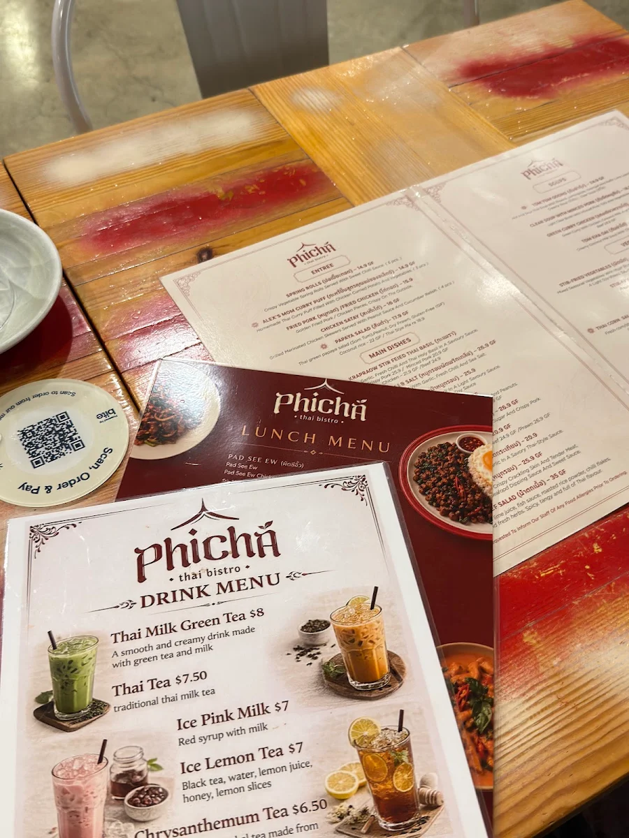 Menu, Phicha Thai Bistro