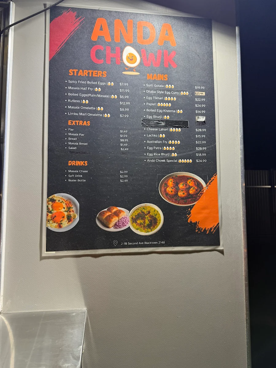 Menu, Anda Chowk