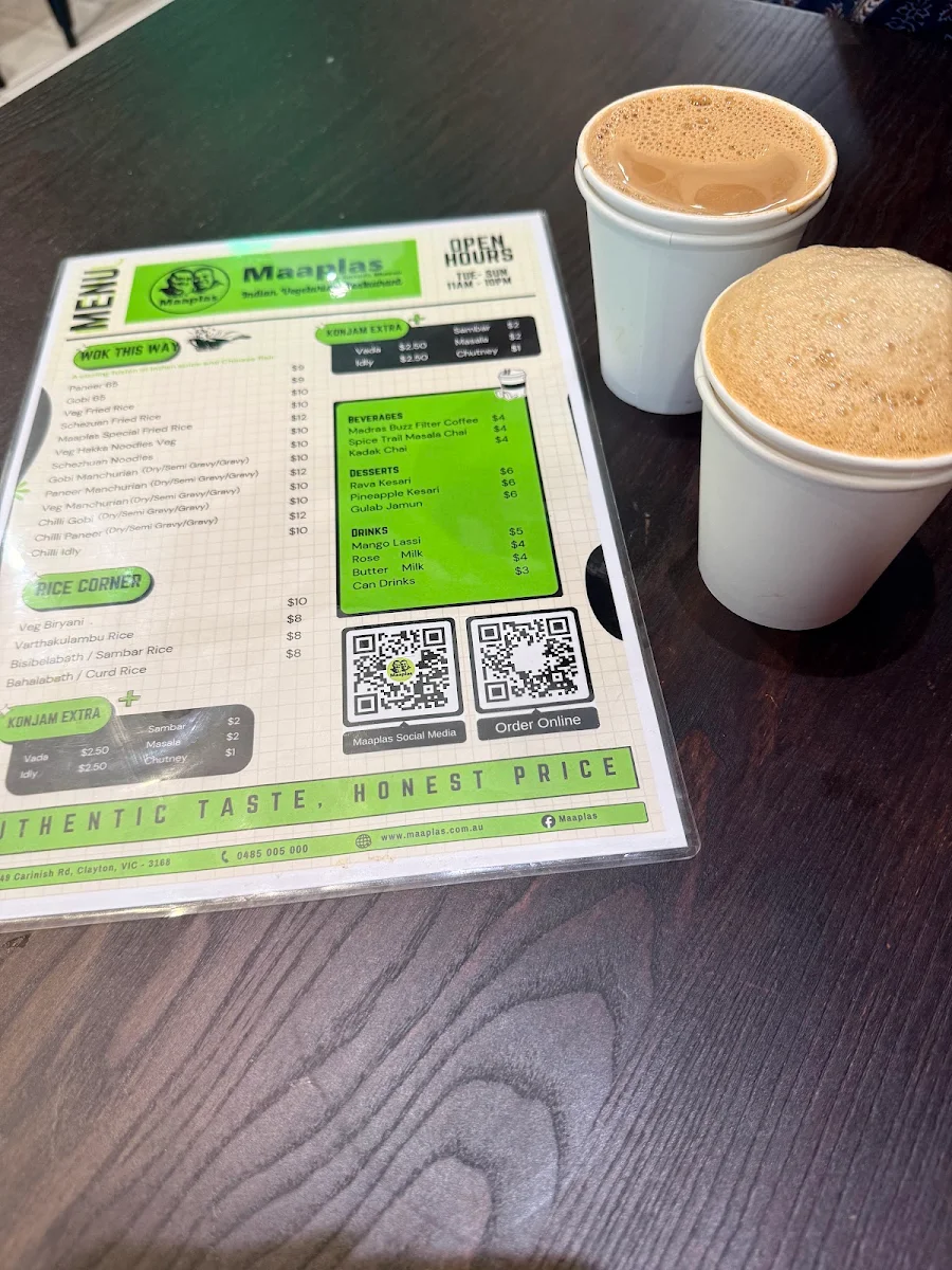 Menu, Maaplas