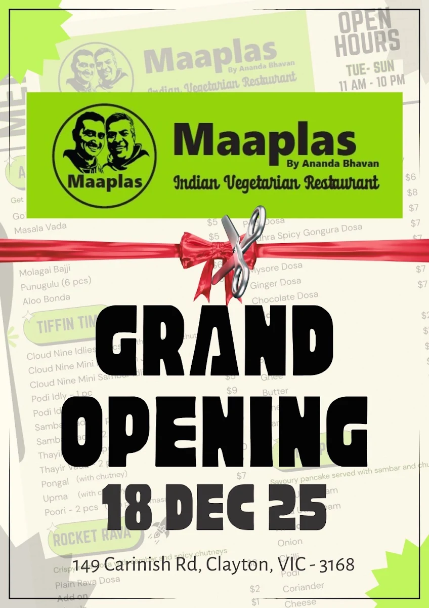 Menu, Maaplas