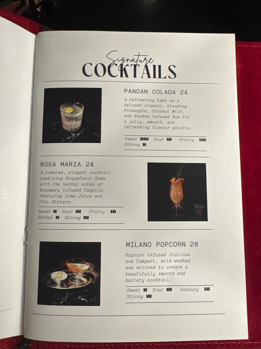 Menu, Bar Galer