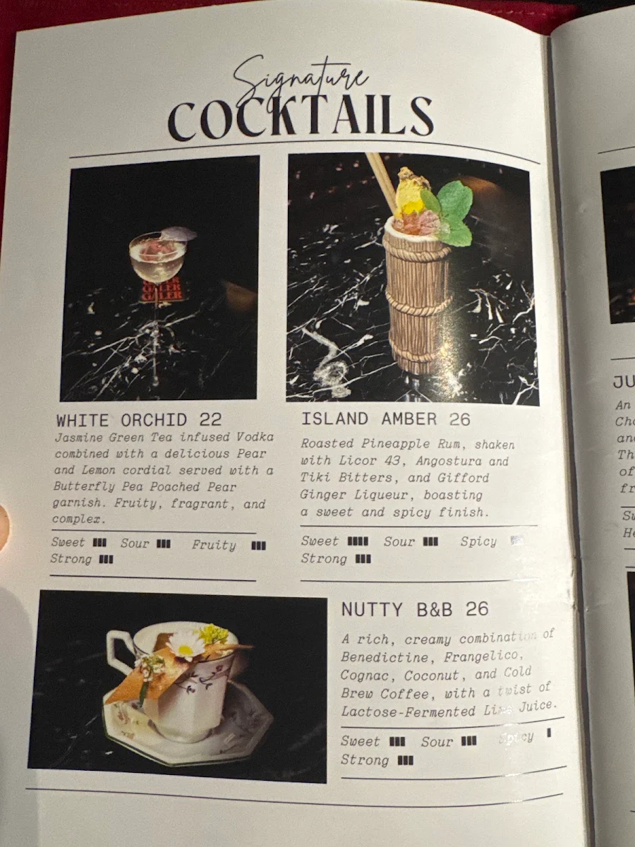 Menu, Bar Galer