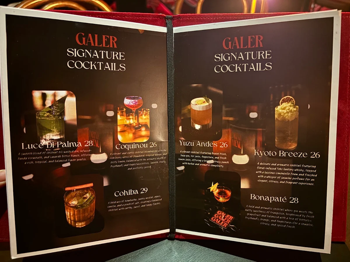Menu, Bar Galer