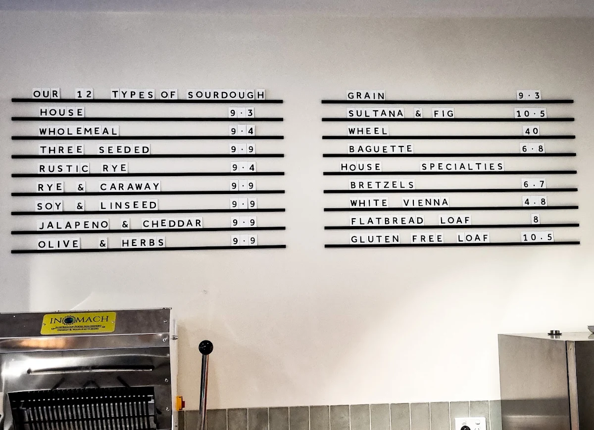 Menu, L'épi Artisan Bakery - Yarralumla