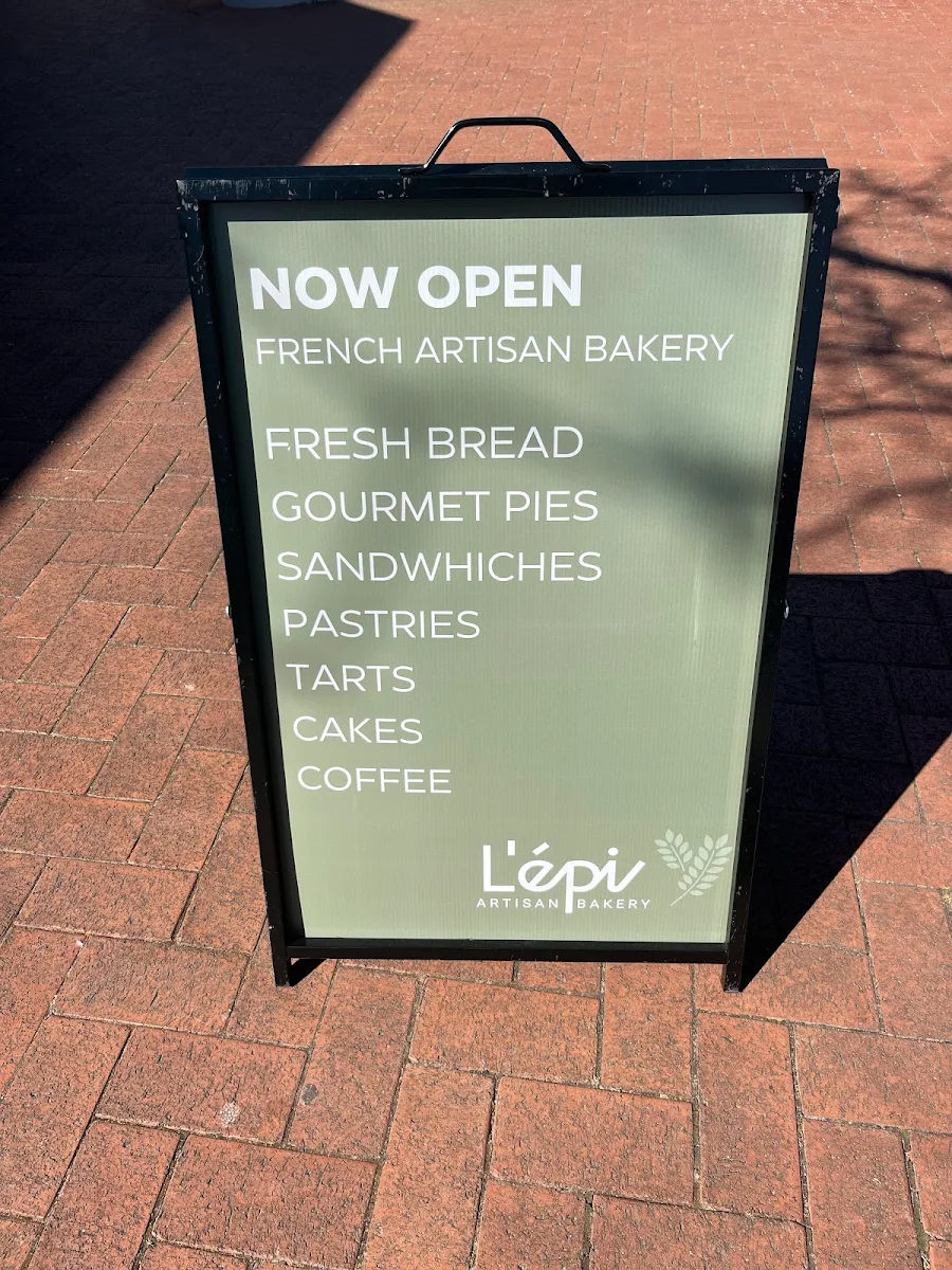 Menu, L'épi Artisan Bakery - Yarralumla