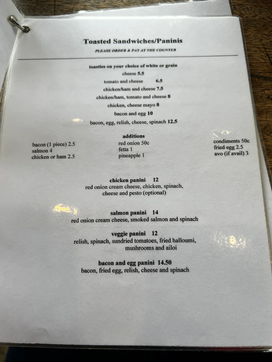 Menu, Seven Monks Cafe & Wares