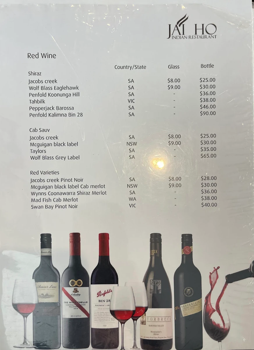 Menu, JAI HO INDIAN RESTAURANT HOPPERS CROSSING | FUNCTION HALL | CATERING | WEDDINGS
