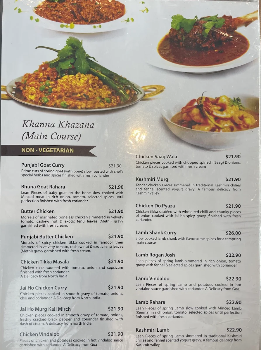Menu, JAI HO INDIAN RESTAURANT HOPPERS CROSSING | FUNCTION HALL | CATERING | WEDDINGS