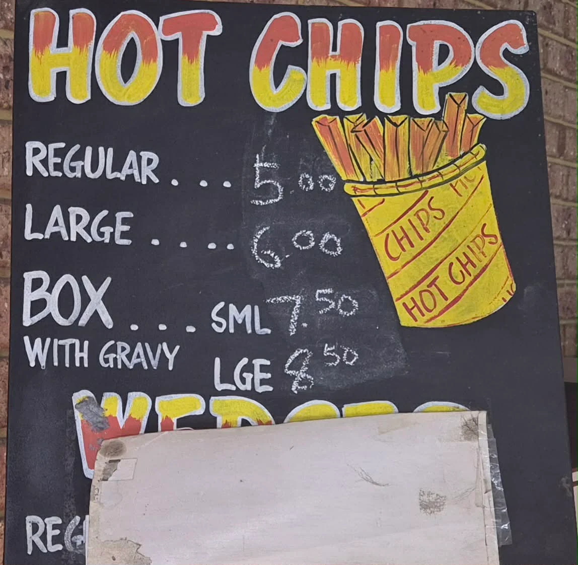 Menu, Cocos Park Lunch Bar