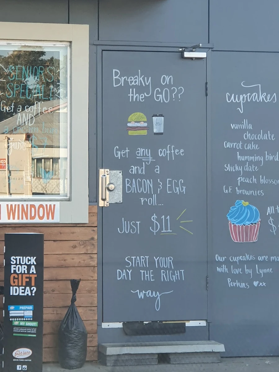 Menu, The Fast Lane Drive-Thru Coffee