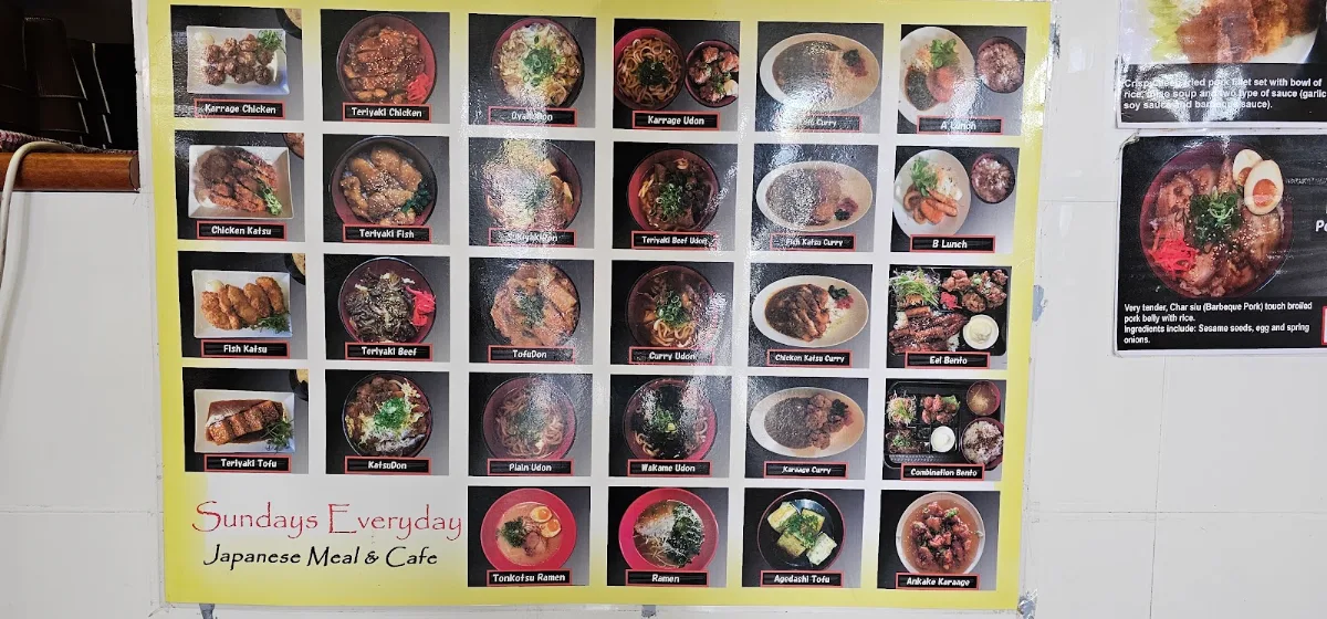 Menu, Sundays Everyday