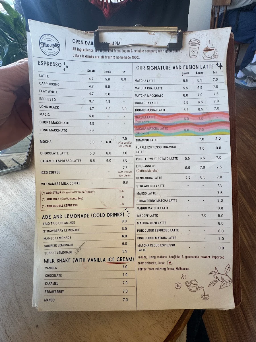Menu, The 1985 Kafé