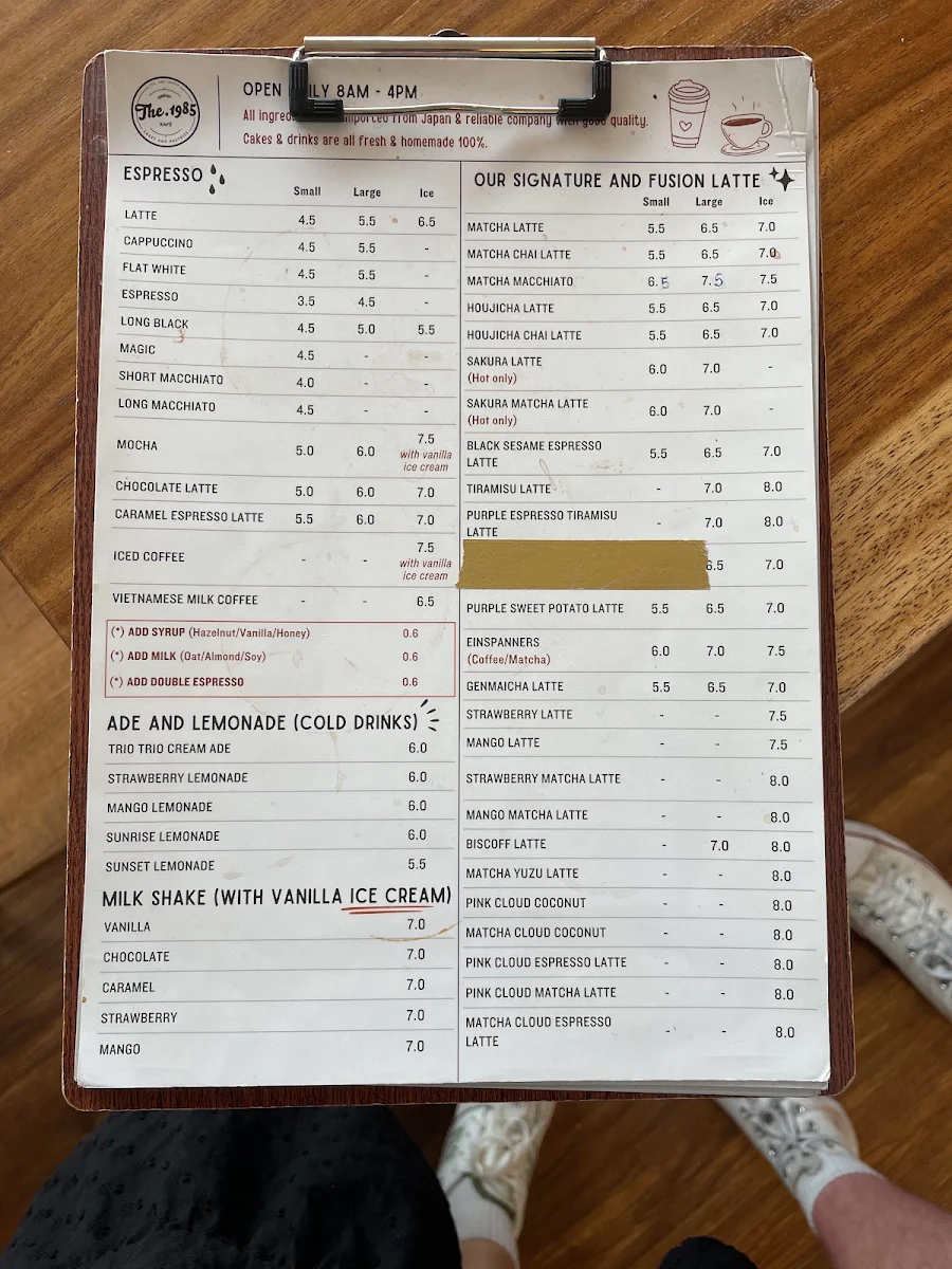 Menu, The 1985 Kafé