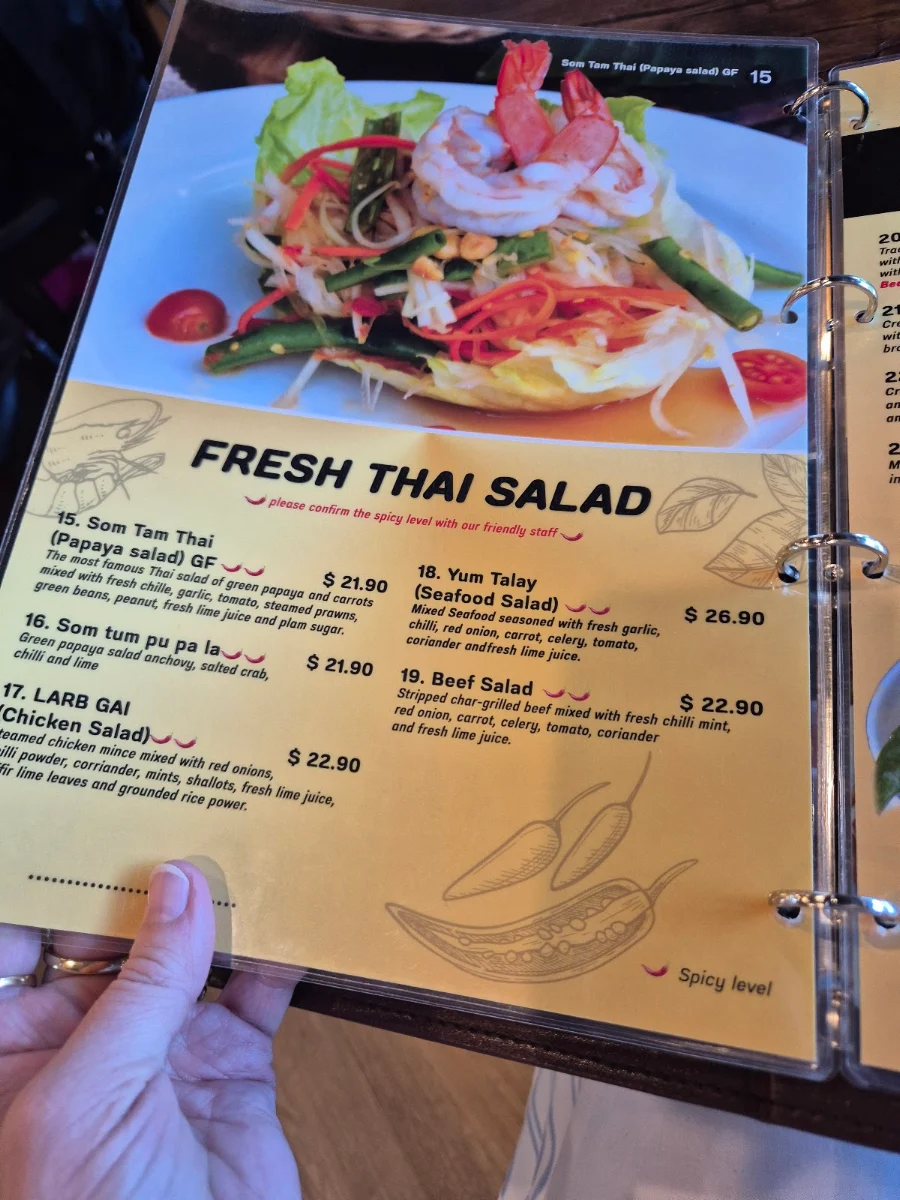 Menu, Khao Thai Forest Lake