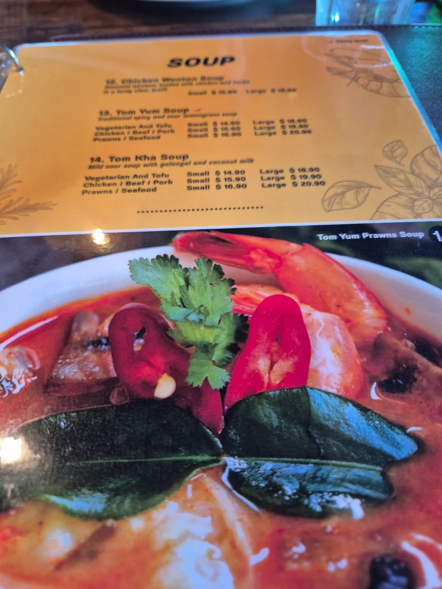 Menu, Khao Thai Forest Lake