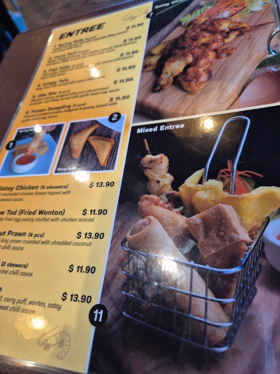 Menu, Khao Thai Forest Lake