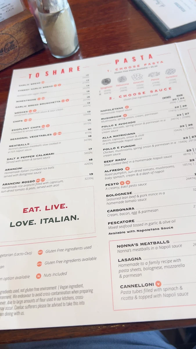 Menu, La Porchetta - Italian Restaurant in Ballarat