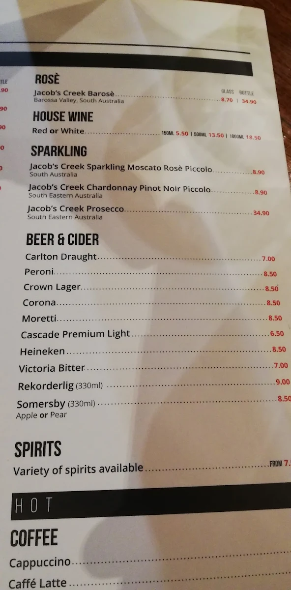 Menu, La Porchetta - Italian Restaurant in Ballarat