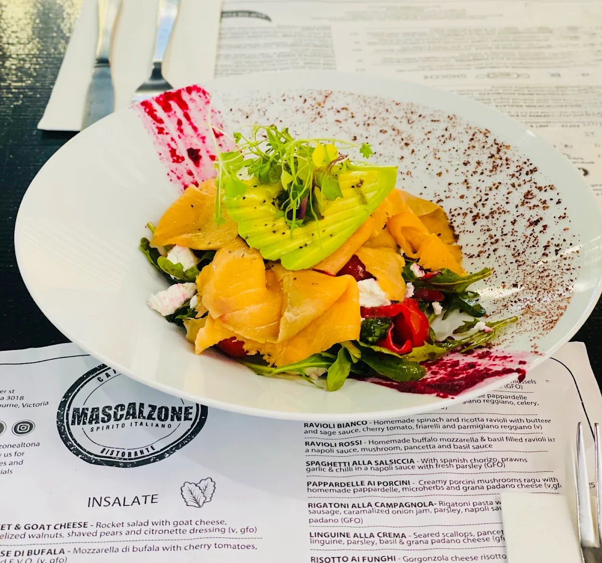Menu, Mascalzone Port Melbourne