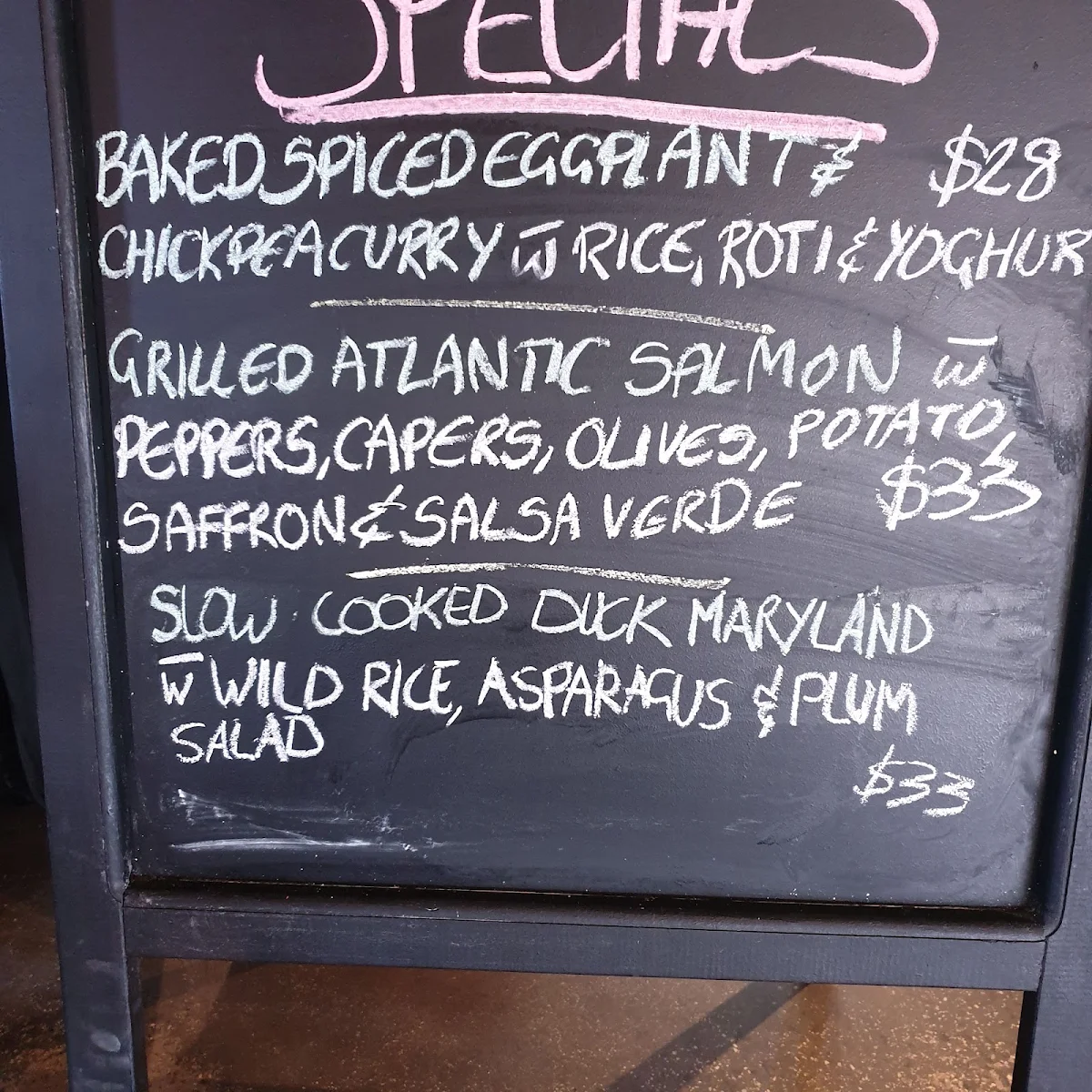 Menu, Swiss Mountain Hotel
