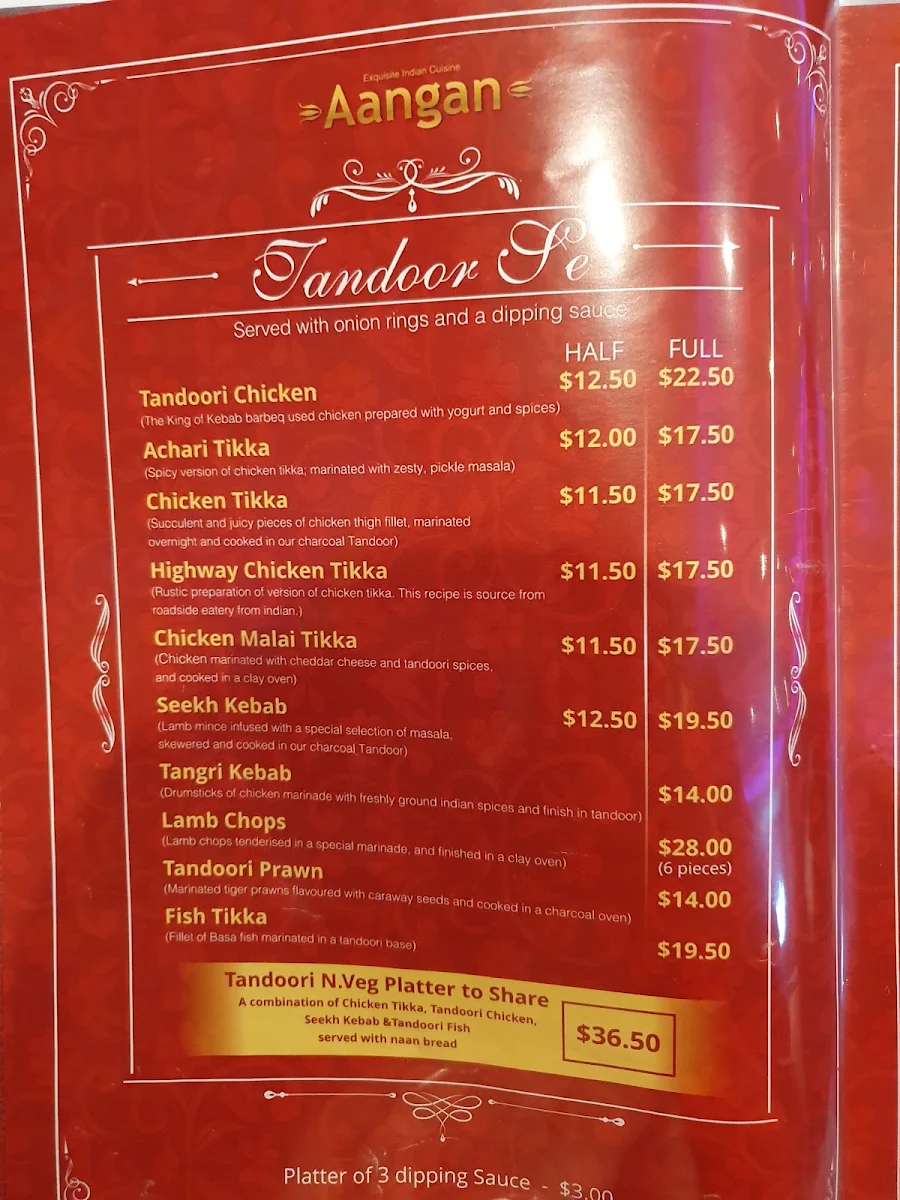 Menu, Aangan Clayton