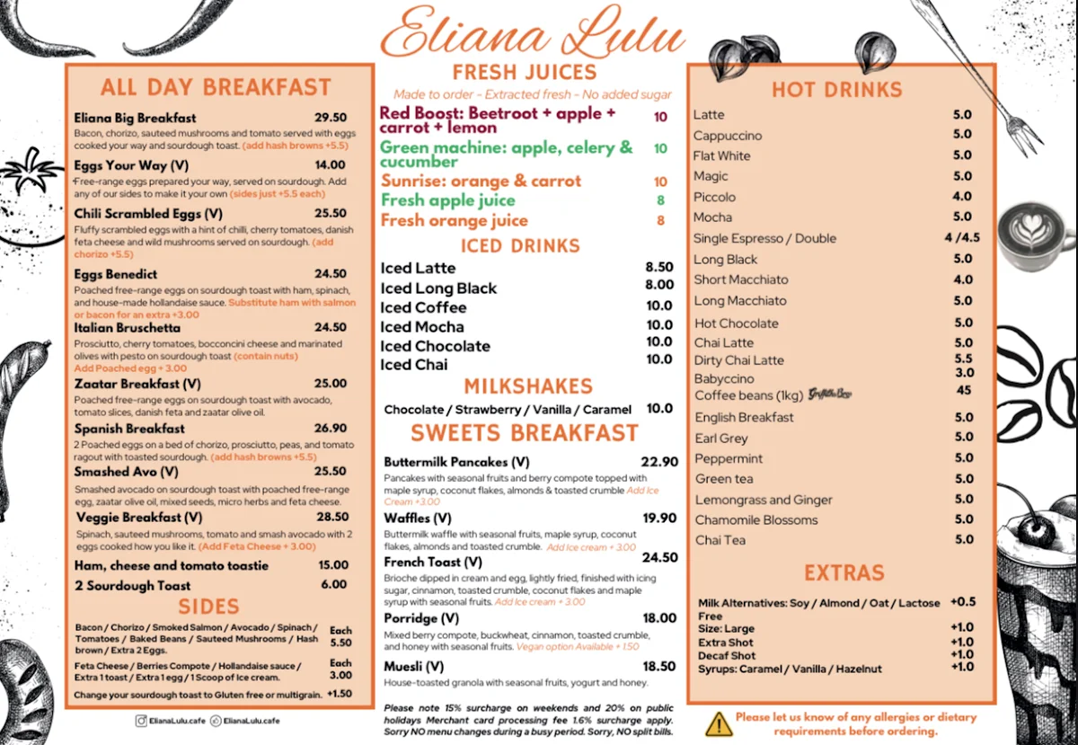 Menu, Eliana Lulu