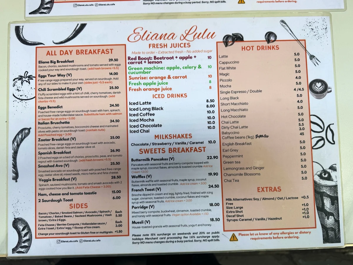 Menu, Eliana Lulu